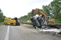 LKW umgestuerzt A 1 Rich Saarbruecken P194